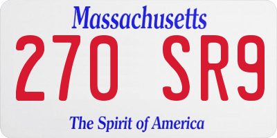 MA license plate 270SR9