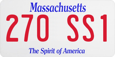 MA license plate 270SS1