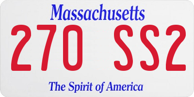 MA license plate 270SS2