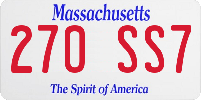 MA license plate 270SS7
