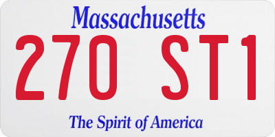 MA license plate 270ST1