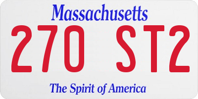 MA license plate 270ST2
