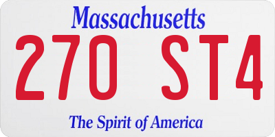 MA license plate 270ST4