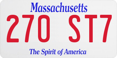 MA license plate 270ST7