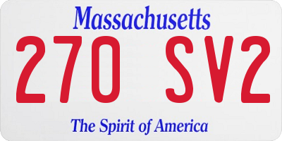 MA license plate 270SV2
