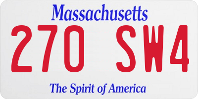 MA license plate 270SW4