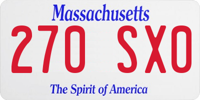 MA license plate 270SX0