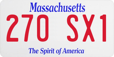 MA license plate 270SX1