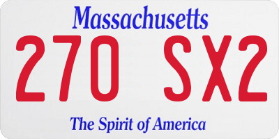 MA license plate 270SX2