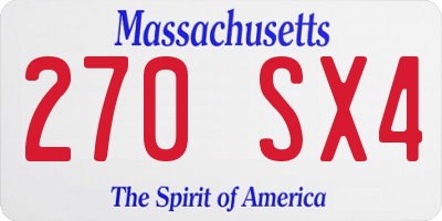MA license plate 270SX4