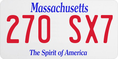 MA license plate 270SX7