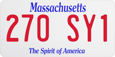 MA license plate 270SY1