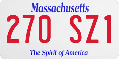 MA license plate 270SZ1