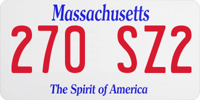 MA license plate 270SZ2