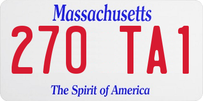 MA license plate 270TA1