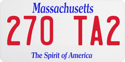 MA license plate 270TA2