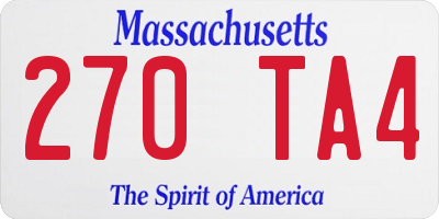 MA license plate 270TA4
