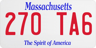 MA license plate 270TA6
