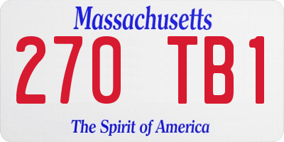 MA license plate 270TB1
