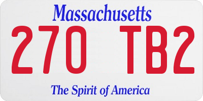 MA license plate 270TB2