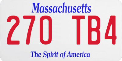MA license plate 270TB4