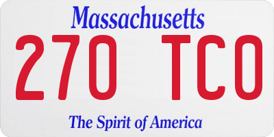 MA license plate 270TC0