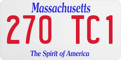 MA license plate 270TC1