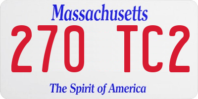 MA license plate 270TC2