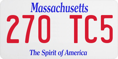 MA license plate 270TC5