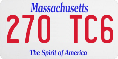MA license plate 270TC6