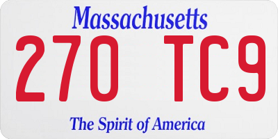 MA license plate 270TC9