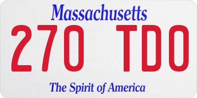 MA license plate 270TD0