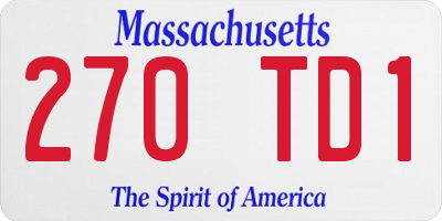 MA license plate 270TD1