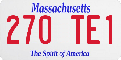 MA license plate 270TE1