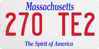 MA license plate 270TE2
