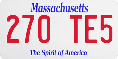 MA license plate 270TE5