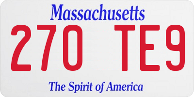 MA license plate 270TE9