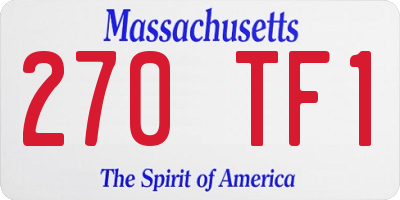 MA license plate 270TF1