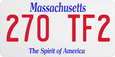 MA license plate 270TF2