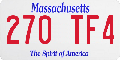 MA license plate 270TF4