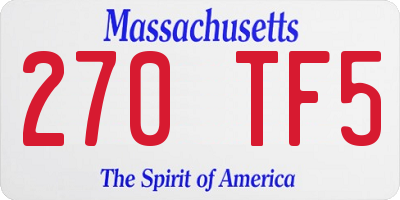 MA license plate 270TF5