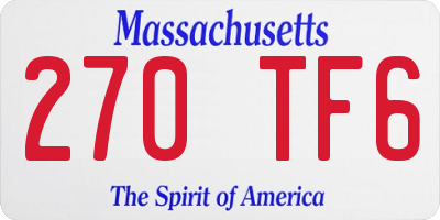 MA license plate 270TF6