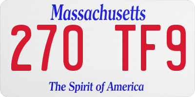 MA license plate 270TF9