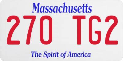 MA license plate 270TG2