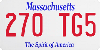 MA license plate 270TG5