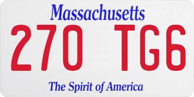 MA license plate 270TG6
