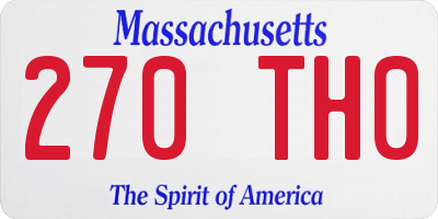 MA license plate 270TH0