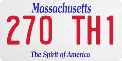 MA license plate 270TH1
