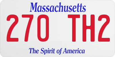 MA license plate 270TH2