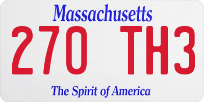 MA license plate 270TH3
